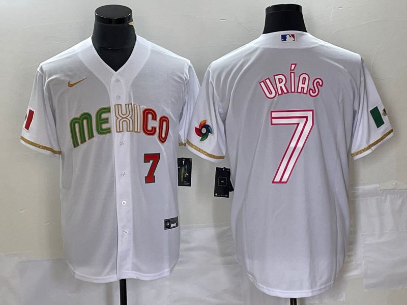 Men 2023 World Cub Mexico #7 Urias White Nike MLB Jersey style 17->more jerseys->MLB Jersey